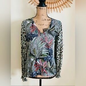 Anthropologie Blank London Sibley Elephant Leopard Jungle Top